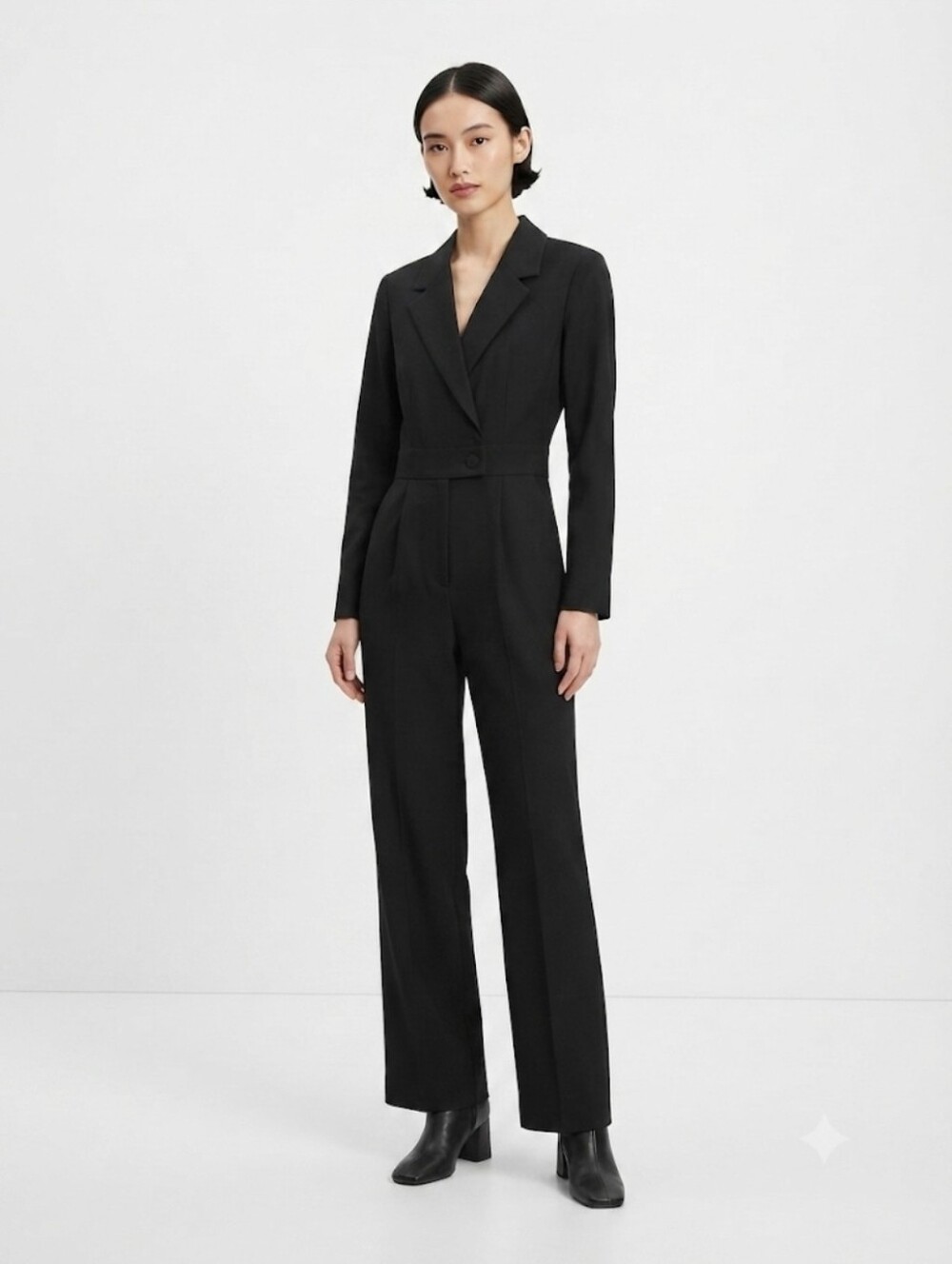 H&M Black Blazer-Style Tailored Jumpsuit Size XS